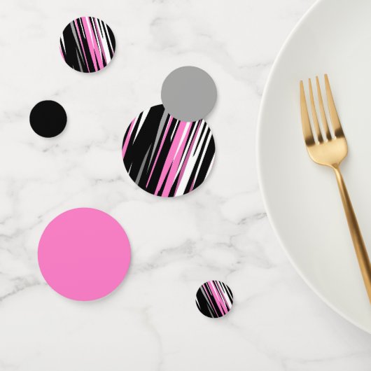 Rosa Schwarz/Weiß Abstrakt Konfetti (Gruppe)