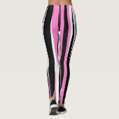 Rosa Schwarz/Weiß Abstrakt Leggings (Rückseite)