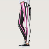 Rosa Schwarz/Weiß Abstrakt Leggings (Links)