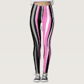 Rosa Schwarz/Weiß Abstrakt Leggings (Vorderseite)