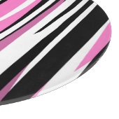 Rosa Schwarz/Weiß Abstrakt Schneidebrett (Ecke)