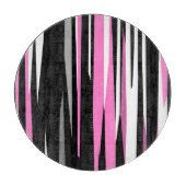 Rosa Schwarz/Weiß Abstrakt Schneidebrett (Vorderseite)