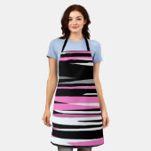 Rosa Schwarz/Weiß Abstrakt Schürze (Getragen)