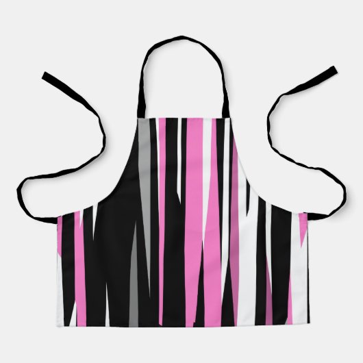 Rosa Schwarz/Weiß Abstrakt Schürze (Vorderseite)