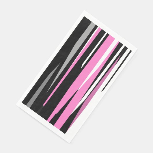 Rosa Schwarz/Weiß Abstrakt Serviette (Ecke)