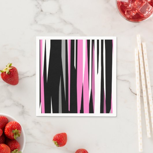 Rosa Schwarz/Weiß Abstrakt Serviette (Beispiel)