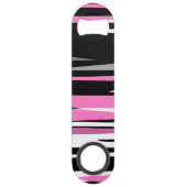 Rosa Schwarz/Weiß Abstrakt Speed Flaschenöffner (Rückseite)