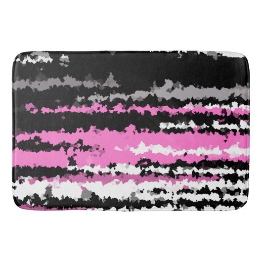 Rosa Schwarz-Weiß Badematte (Vorderseite)