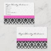 Rosa schwarz-weiß Damaskohle - Blüte - Visitenkarte (Vorne/Hinten)