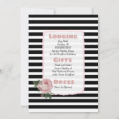 Rosa Schwarz-Weiß-Geburtstagsfeier Einladungen (Rückseite)