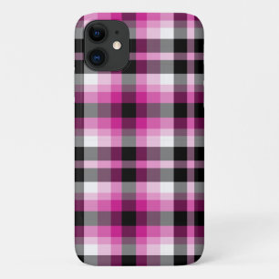 Rosa Schwarz-weiß Kariert Case-Mate iPhone Hülle