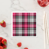 Rosa Schwarz Weiß Kariert Tartan Serviette (Beispiel)