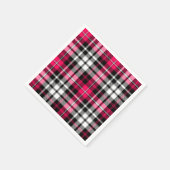 Rosa Schwarz Weiß Kariert Tartan Serviette (Ecke)
