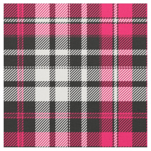 Rosa Schwarz Weiß Kariert Tartan  Stoff (Nahaufnahme)