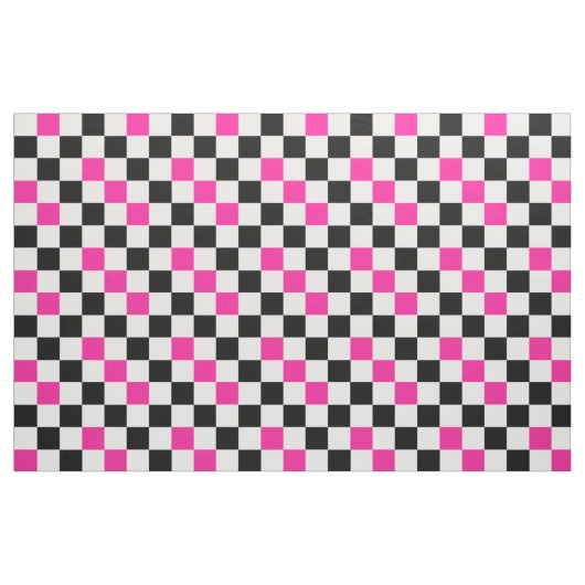 Rosa Schwarz Weiß kariertes Musterdesign  Stoff (Fat Quarter (45,7 x 55,9 cm))