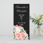 Rosa-Schwarz-Weiß-Kirchenhochzeit Programm (Stehend Vorderseite)