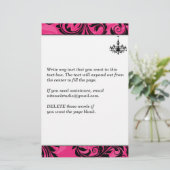 Rosa, Schwarz, Weiß, Kronleuchter, Scrollböden Briefpapier (Stehend Vorderseite)