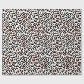 Rosa Schwarz-weiß Leopard Geschenkpapier (Flach)