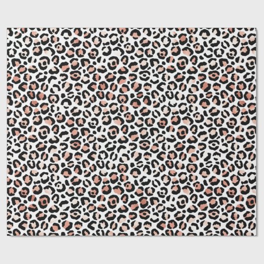 Rosa Schwarz-weiß Leopard Geschenkpapier (Flach)