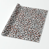 Rosa Schwarz-weiß Leopard Geschenkpapier (Ungerollt)