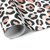 Rosa Schwarz-weiß Leopard Geschenkpapier (Rolleneckpunkt)