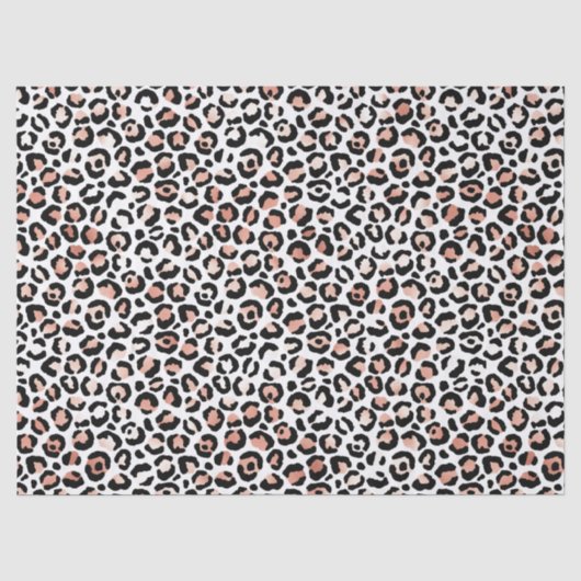Rosa Schwarz-weiß Leopard Seidenpapier (Vorderseite)