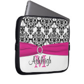 Rosa Schwarz-weiß mit IMITAT Band-Laptop-Hülse Laptopschutzhülle (Vorne Rechts)