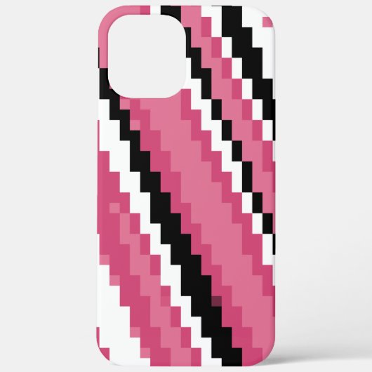 Rosa Schwarz-Weiß-Pixelart Case-Mate iPhone Hülle (Rückseite)
