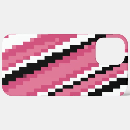 Rosa Schwarz-Weiß-Pixelart Case-Mate iPhone Hülle (Rückseite / Rechts)