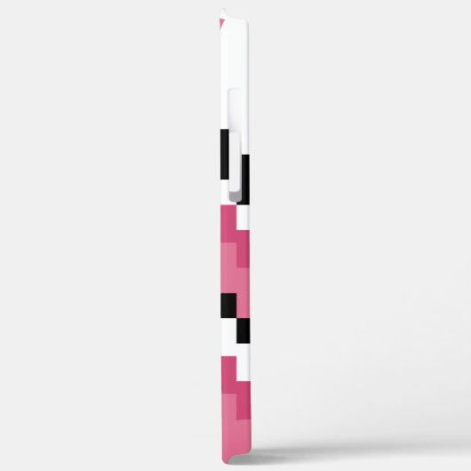 Rosa Schwarz-Weiß-Pixelart Case-Mate iPhone Hülle (Rückseite / Links)