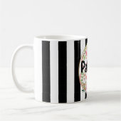 Rosa Schwarz-Weiß Streifen Monogramm Kaffeetasse (Links)