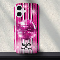 Rosa Schwarz-weiß Strip Disco Ball Sparkone