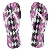 Rosa, schwarz, weiß und grau Diamantmuster Badesandalen (Fußbett)