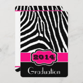 Rosa, Schwarz, Weiß Zebra Print Abschluss laden ei Einladung (Vorne/Hinten)