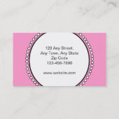 Rosa Schwarz-weiße Baby-Butike-Geschäfts-Karten Visitenkarte (Rückseite)