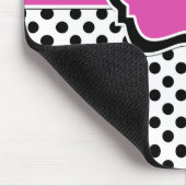 Rosa Schwarz-weiße gestreifte Polka-Punkte Mousepad (Ecke)