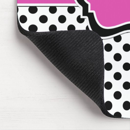 Rosa Schwarz-weiße gestreifte Polka-Punkte Mousepad (Ecke)