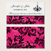 Rosa Schwarz-weiße Kronleuchter-Gastgeschenk Hochz (Vorne & Hinten)