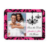 Rosa Schwarz-weiße Kronleuchter speichern das Datu Magnet (Horizontal)