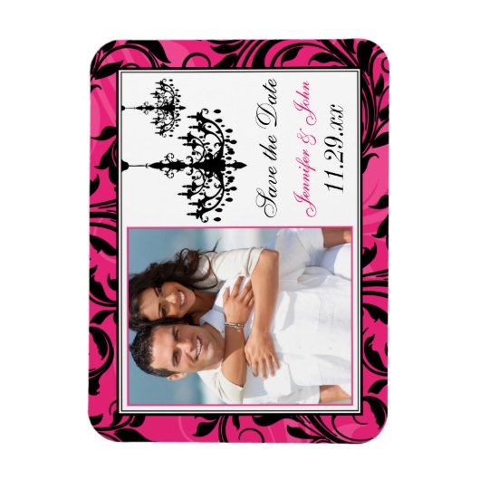 Rosa Schwarz-weiße Kronleuchter speichern das Datu Magnet (Vertikal)