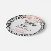 Rosa Schwarz-weiße Kuh Blätterteig Birthday Party Pappteller (Schrägansicht)