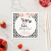 Rosa Schwarz-weiße Kuh Blätterteig Birthday Party Serviette (Beispiel)