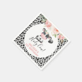 Rosa Schwarz-weiße Kuh Blätterteig Birthday Party Serviette (Ecke)