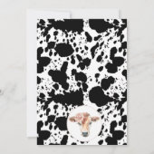 Rosa Schwarz-weiße Kuh Blütenblätterung Geburtstag Einladung (Rückseite)