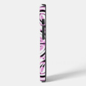 Rosa Schwarz-weiße Kurve Abstraktes Muster Case-Mate iPhone Hülle (Rückseite / Links)