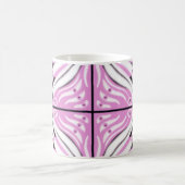 Rosa Schwarz-weiße Kurve Abstraktes Muster Kaffeetasse (Mittel)