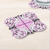 Rosa Schwarz-weiße Kurve Abstraktes Muster Untersetzer (angewinkelt)