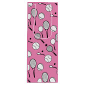 Rosa Schwarz-weiße Mädchen des Tennis Geschenktüte Für Weinflaschen (Vorderseite)