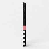 Rosa Schwarz-weiße Polka Dot Monogramm Case-Mate iPhone Hülle (Hinten/Links)