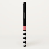 Rosa Schwarz-weiße Polka Dot Monogramm Case-Mate iPhone Hülle (Hinten/Rechts)